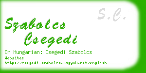 szabolcs csegedi business card